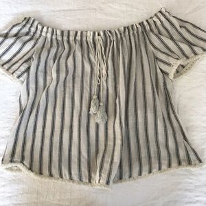 NEW Off The Shoulder Stripe Top